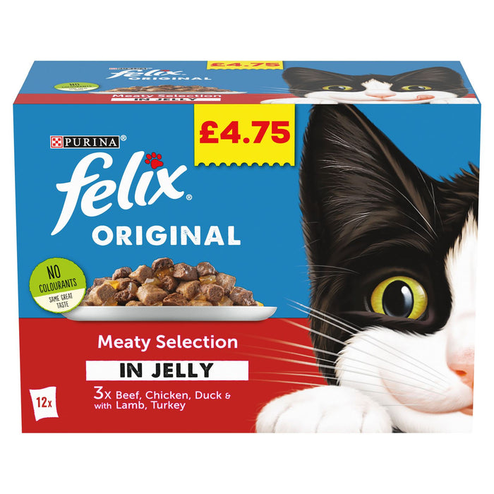 Felix Meaty Selection in Jelly Wet Cat Food 100g (Box of 12)