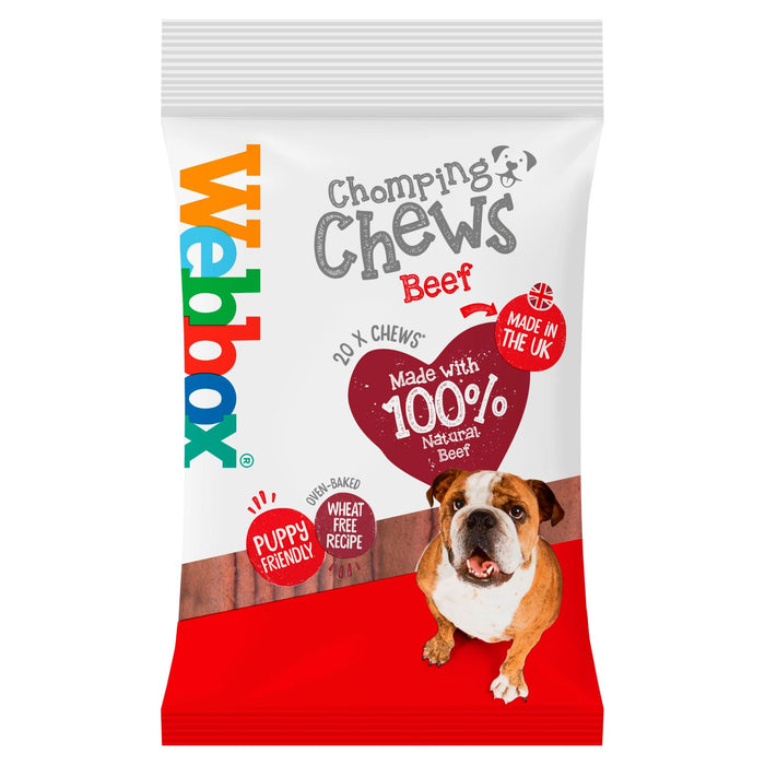Webbox Dog Chomping Chews Treats Beef 200g ( Box of 10)