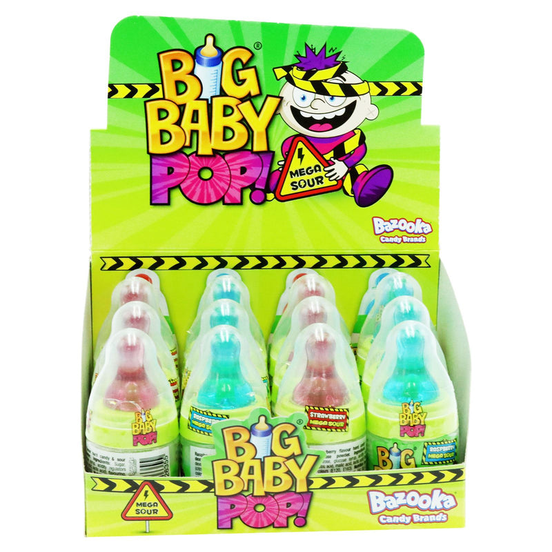 Bazooka Big Baby Pop Mega Sour Flavour 32g (Box of 12)