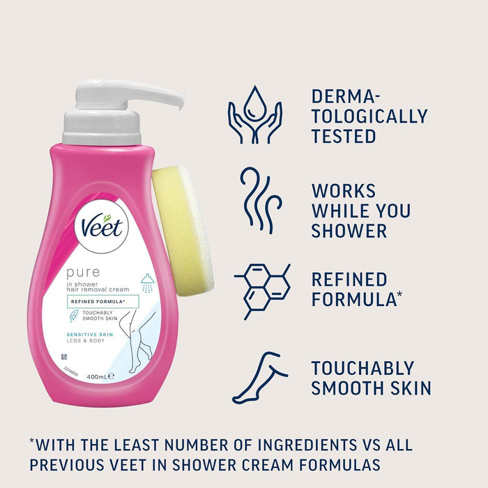 Veet Hair Remover Cream Pump Pure 400ml