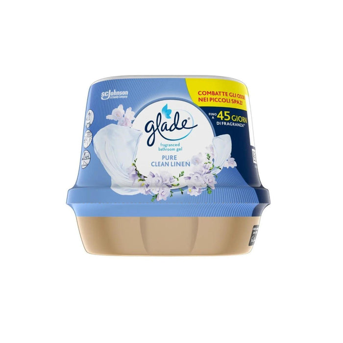 Glade Scented Gel Air Freshener, Eliminate Odours for up to 45 Days, Clean Linen Scent, 180g