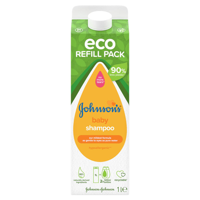 Johnson's Baby, Eco Refill  Baby Shampoo, No More Tears Formula, 1Litre