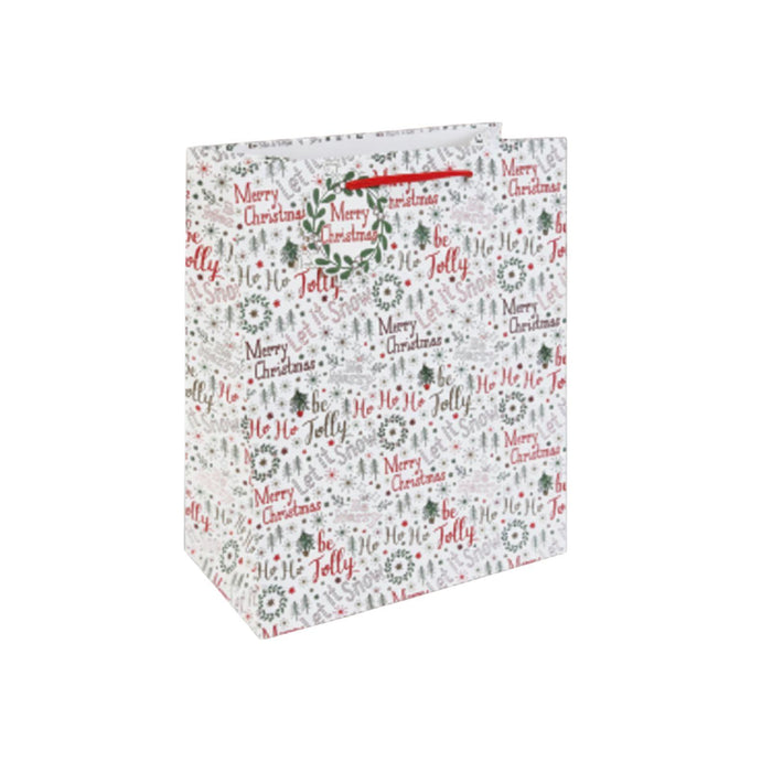 Christmas Gift Bag Large Merry Xmas(Box of 12)
