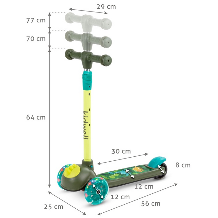 Kidwell 3 Wheeled Light Up Balance Scooter (Dinosaur)