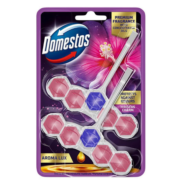 Domestos Toilet Rim Block Twin Aroma Lux Hibiscus Charm (2 x 50g)