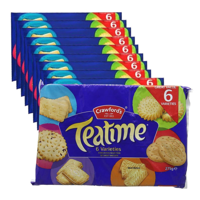 10x Crawford's Teatime Assorted Biscuits 275g