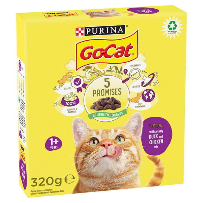 Go-Cat Chicken and Duck Dry Cat Food 320g (Box of 6)