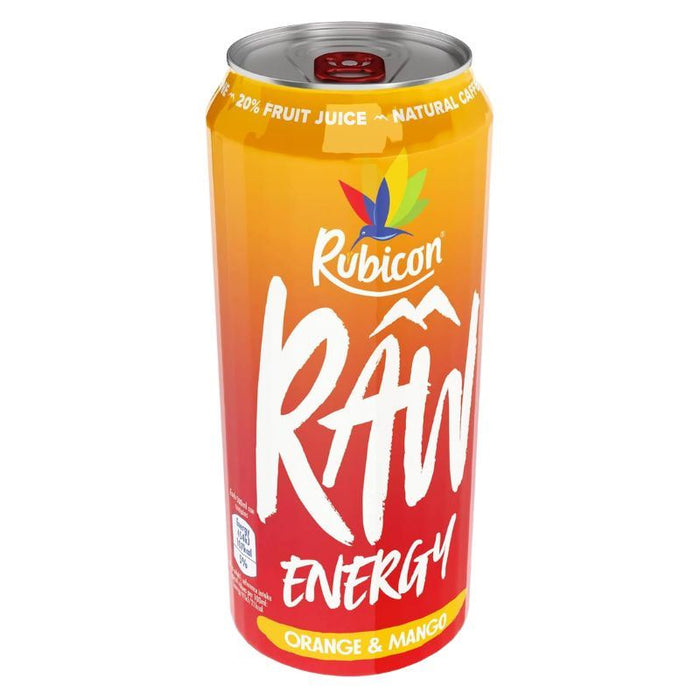 Rubicon Raw Energy Drink Orange & Mango (12 x 500ml)