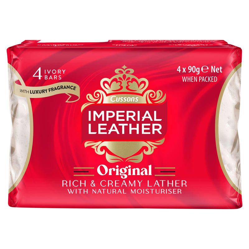Imperial Leather Original Bar Soap, 4 Pack (90g)