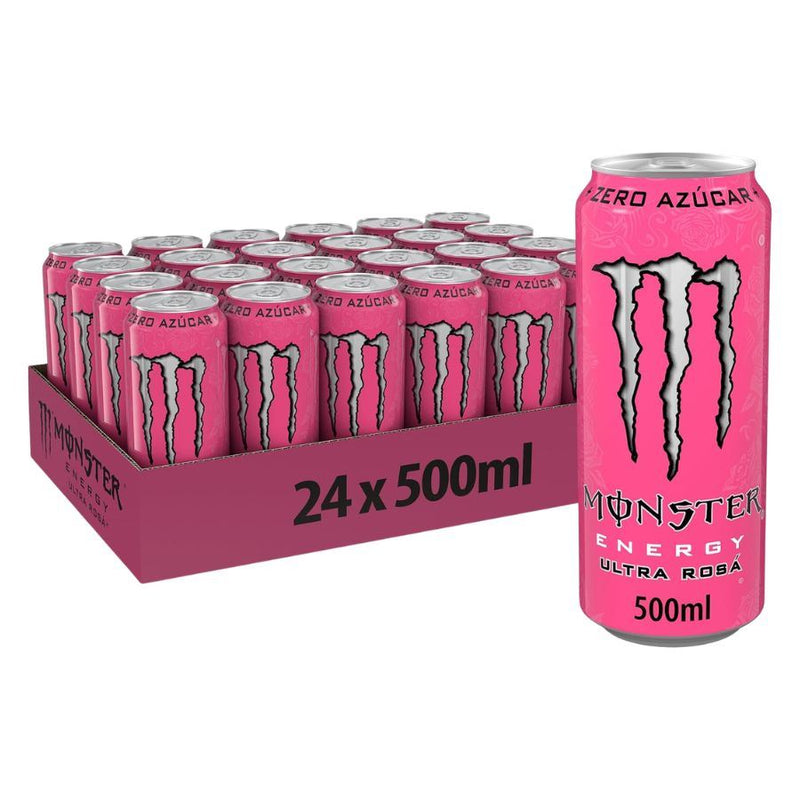 Monster Energy Ultra Rosa, Sugar Free Energy Drink (24 x 500ml)