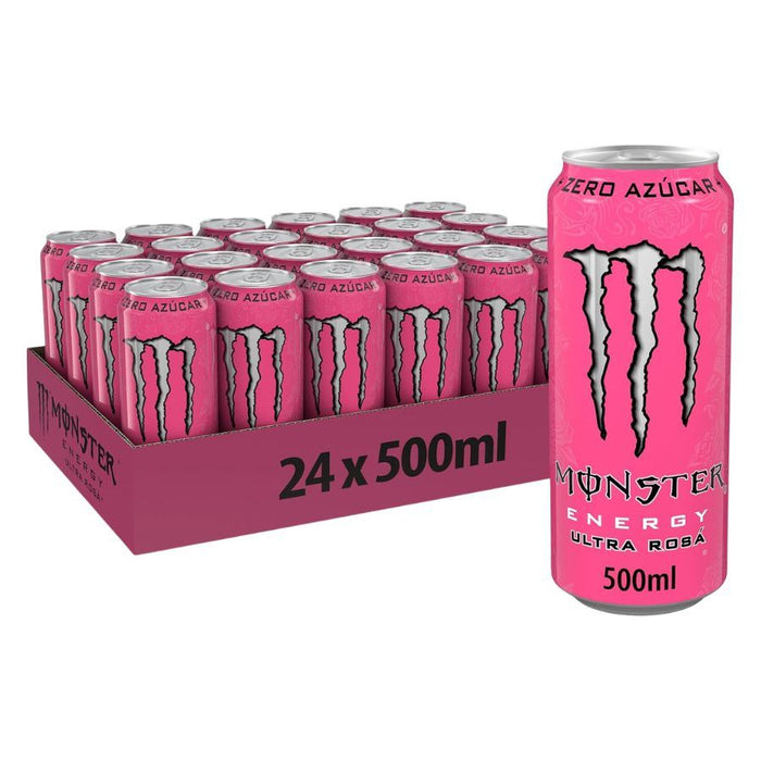 Monster Energy Ultra Rosa, Sugar Free Energy Drink (24 x 500ml)