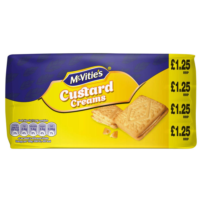 Mcvities Biscuits Custard Creams Pm £1.25 300g (Box of 12)