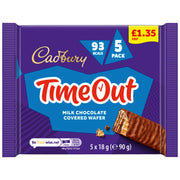 Cadbury Timeout Milk Chocolate Covered Wafer Bar, 5 Pack (13 x 90g) - image 2