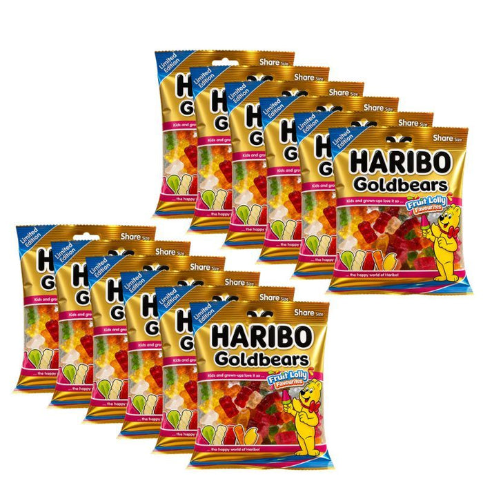 Haribo Goldbears Fruit Lolly Favourites Sweets Sharing Bag (12 x 140g)