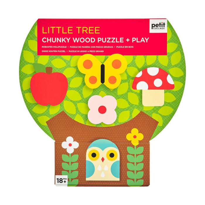 Petit Collage Little Tree Chunky Wood Puzzle & Play