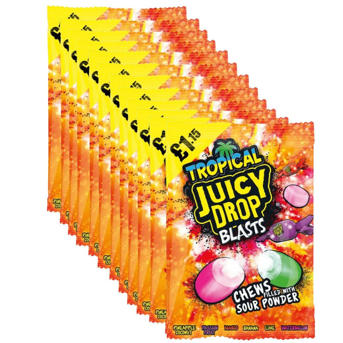 Bazooka Juicy Drop Blasts Tropical PMP £1.15 120g (Box of 12)