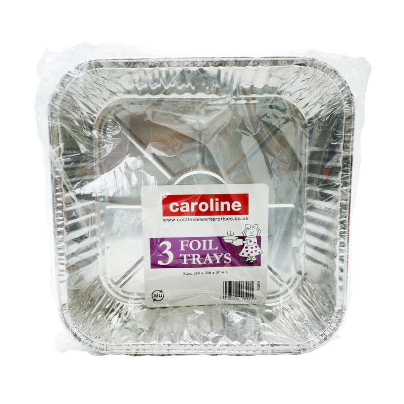 Caroline Foil Tray Square N1038 Pack of 3