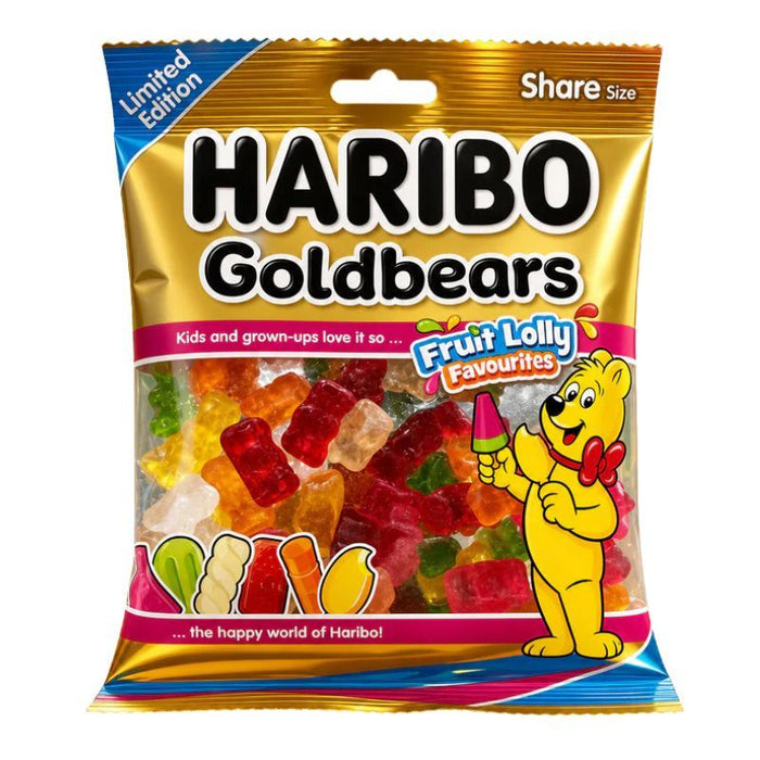 Haribo Goldbears Fruit Lolly Favourites Sweets Sharing Bag (12 x 140g)