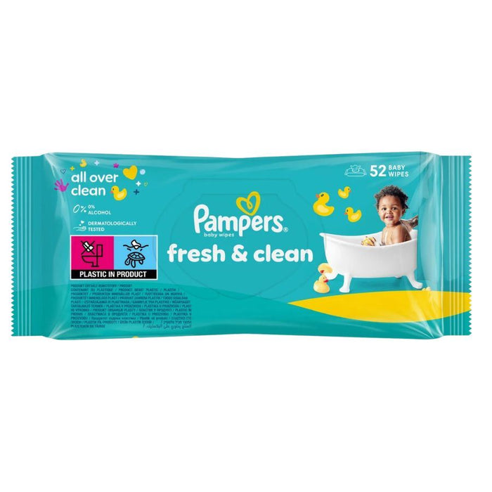 Pampers Fresh & Clean Baby Wipes 52s