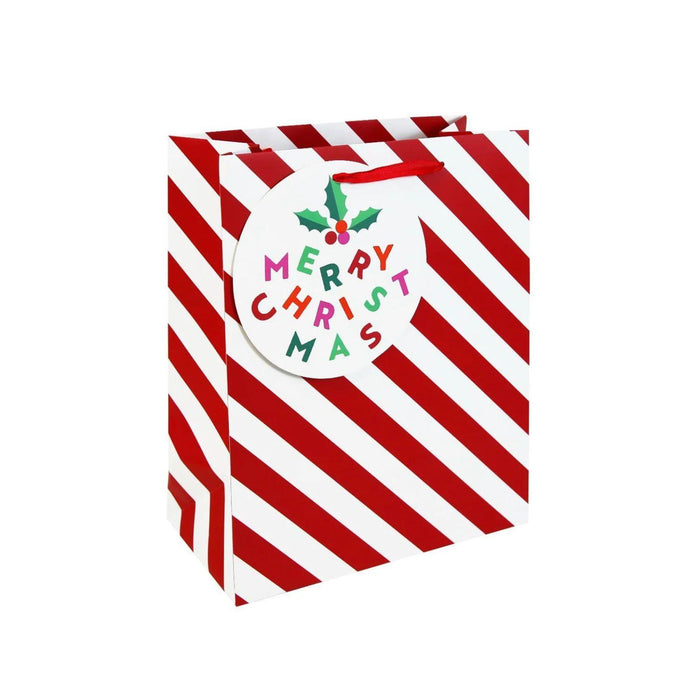 Candy Cane Christmas Large Gift Bag (Box of 12)