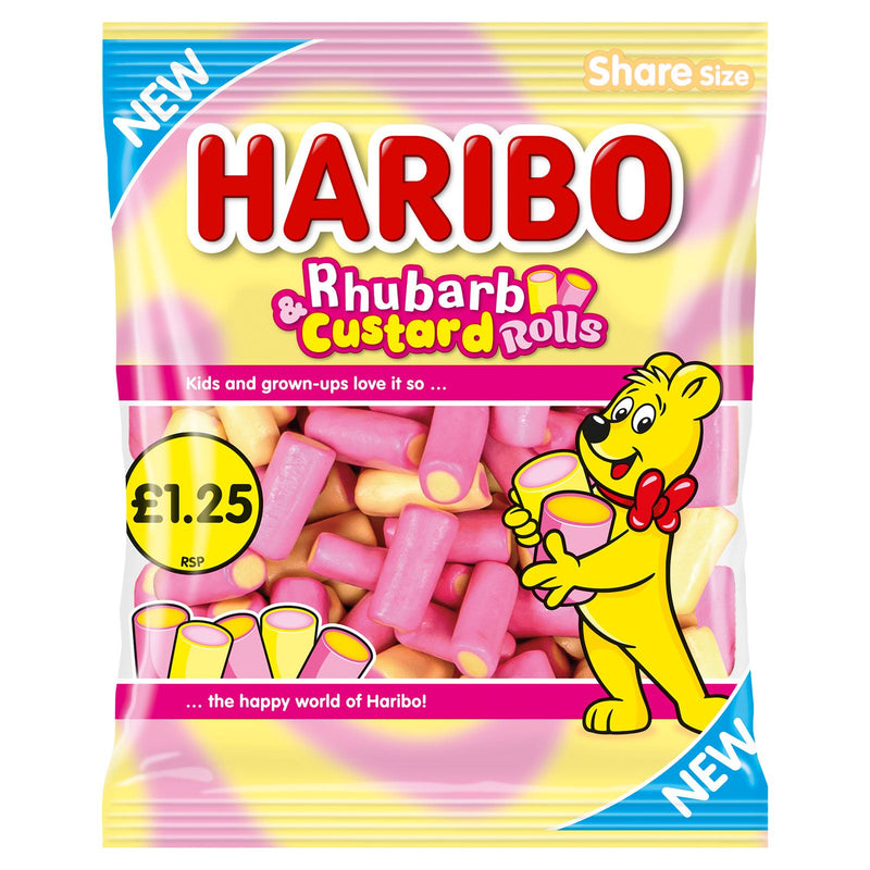 Haribo Rhubarb & Custard Rolls Sweets Sharing Bag (12 x 140g) - image 2