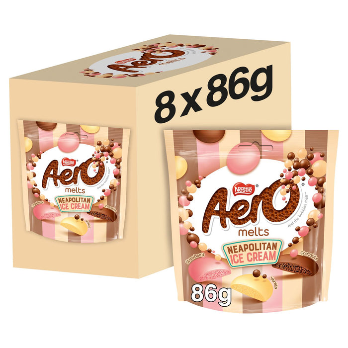 Nestle Aero Melts Chocolate Neapolitan Ice Cream Pouch 86g  (Box of 8)