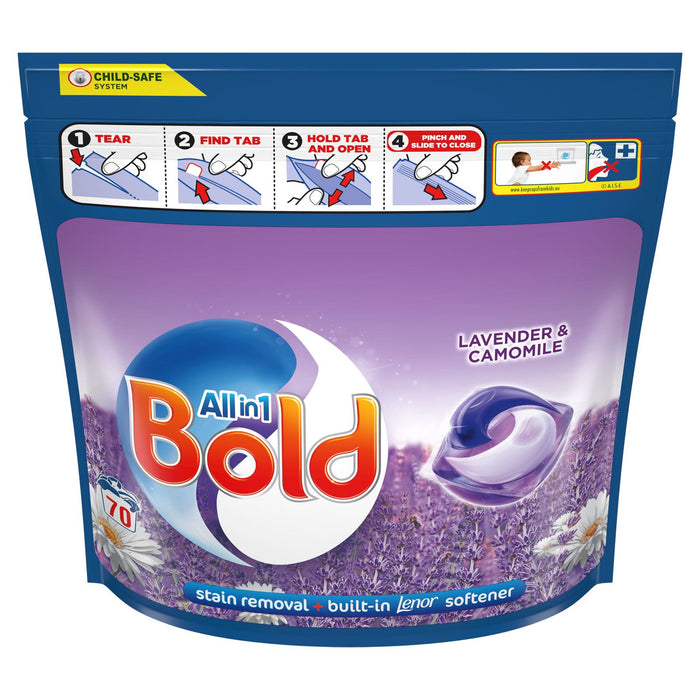 Bold All-in-1 PODS Washing Liquid Capsules Lavender and Camomile 70 Washes