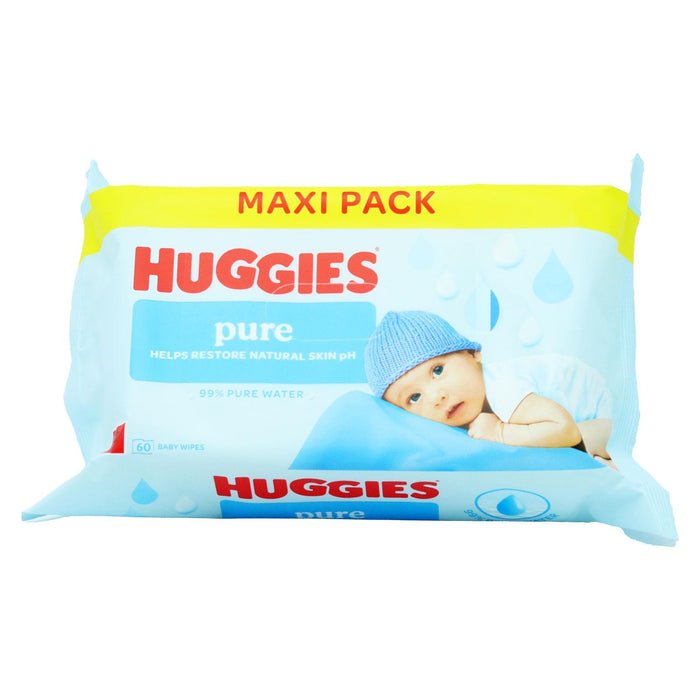 Huggies Pure Wipes 60's (Box of 12)