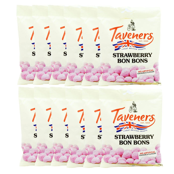 Taveners Strawberry Bon Bons 165g (Box of 12)