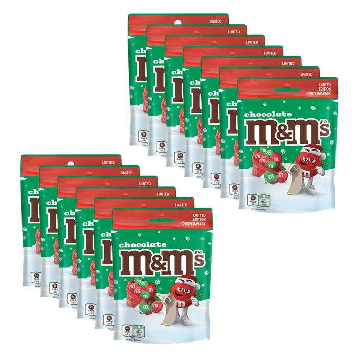 M&Ms Chocolate Christmas Mix Limited Edition Pouch (13 x 112g)