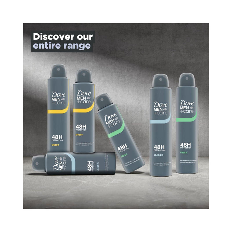 Dove Men+Care Classic with ¼ moisturising cream Men's Antiperspirant Deodorant Body Spray 200ml - image 5