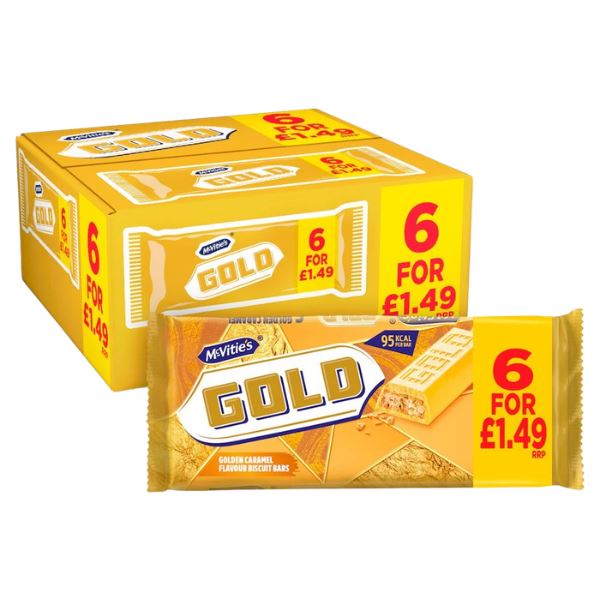 Mcvitie's Gold Golden Caramel Flavour Biscuit Bars (12 x 106g)