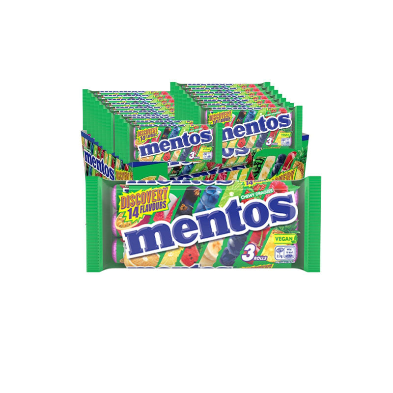Mentos Discovery Soft Chews, Fruity, Chewy Sweets 3 Rolls (Box of 25)