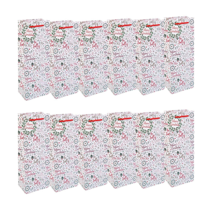12x  Christmas Bottle Gift Bag Merry Christmas