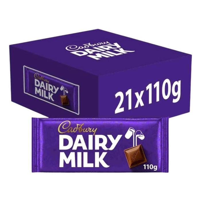 Cadbury Dairy Milk Chocolate Bar (21 x 110g)