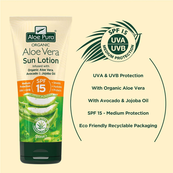 Aloe Pura Sun Cream Lotion SPF 15 200ml