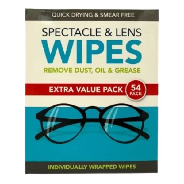 Spectacle & Lens Optical Wipes 54s - Quick Drying & Smear Free