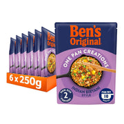 6x Ben's Original One Pan Creations, Indian Biryani, Rice Pouch, Ready Meals 250g (Box of 6)
