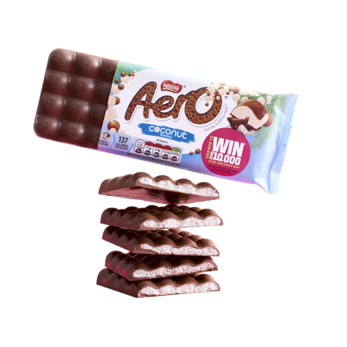 Nestle Aero Coconut Chocolate Sharing Bar 90g (Box of 15)
