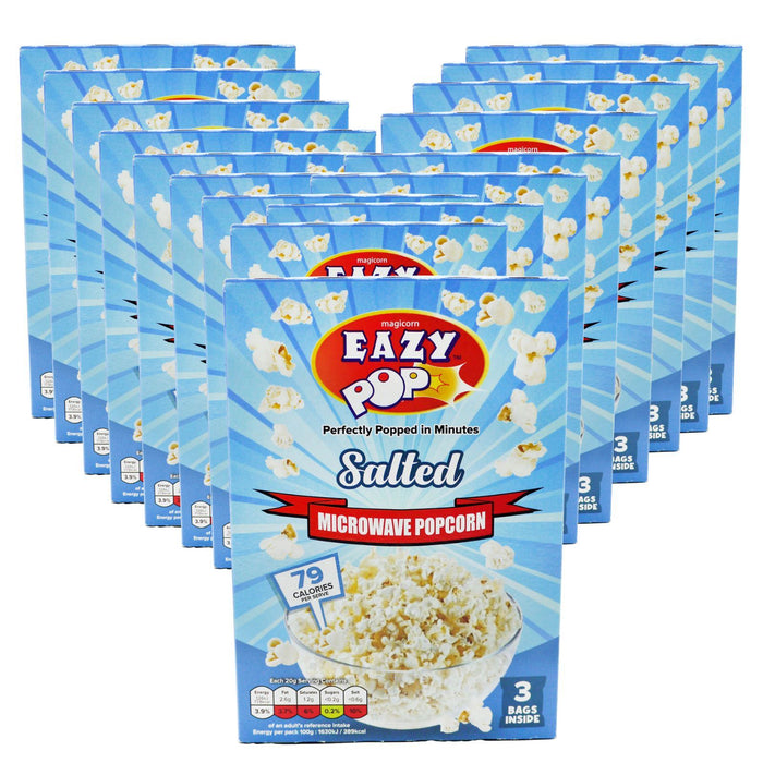 Eazypop Microwave Popcorn Salted 3pk 85 grams  (Box of 16)