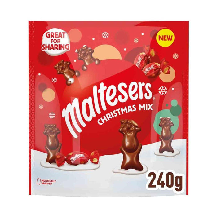Maltesers Christmas Mix, Mint Chocolate & Milk Chocolate Selection Pouch 240g (Box of 6)