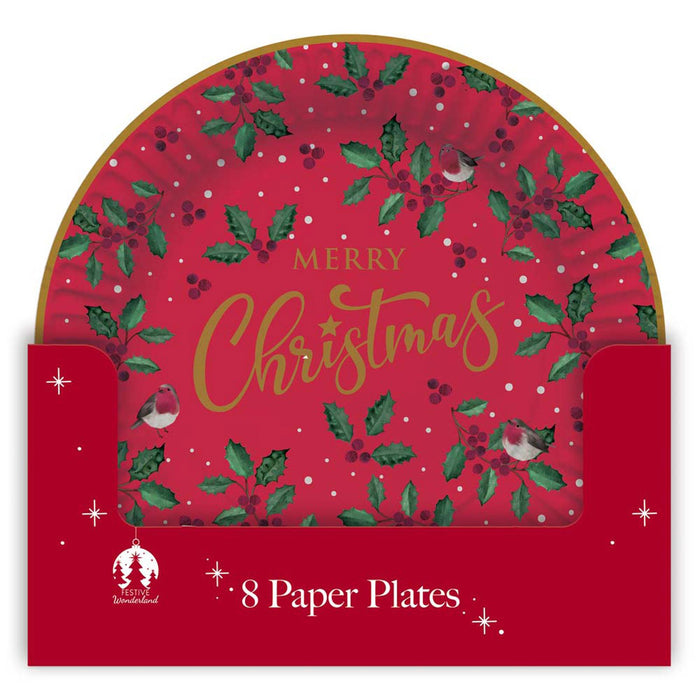 Christmas  Paper Plates Traditional 8pk
