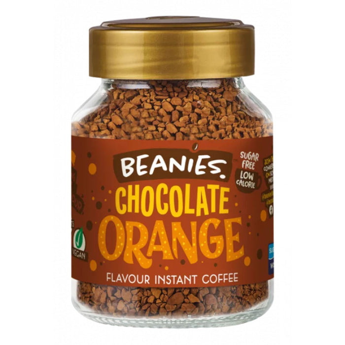 Beanies Chocolate Orange Flavour Instant Coffee Sugar Free 50g BB 1/04/2023