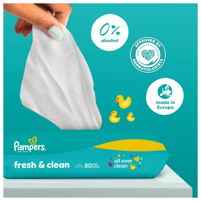 Pampers Fresh & Clean Baby Wipes 52s