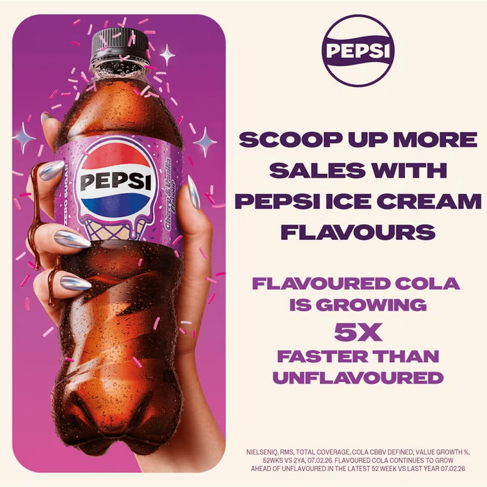 Pepsi Cherry & Vanilla Flavour Zero Sugar Bottle (12 x 500ml)