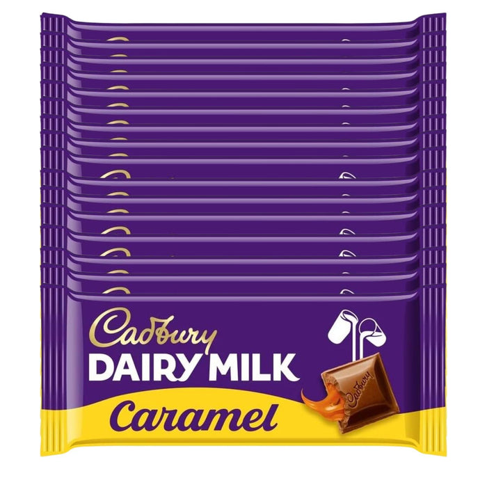 Cadbury Dairy Milk Caramel Chocolate Bar, Creamy Dairy Milk 120g (Box of 16)