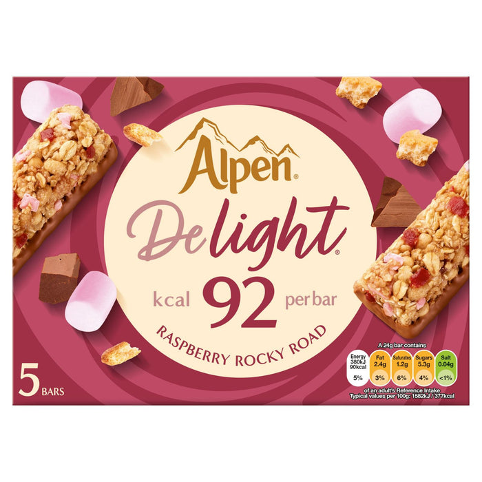 Alpen Delight Cereal Bars Raspberry Rocky Road 5 Pack 120g (Box of 10)