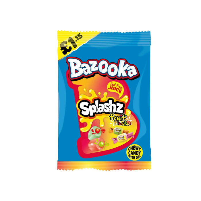 Bazooka Splashz Fruit Fiesta Bag 120g £1.15 PMP (Box of 12)