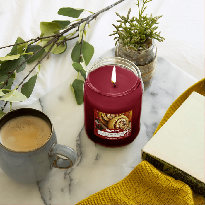 AirPure Large Scented Candle Jar Cinnamon Spice 18oz