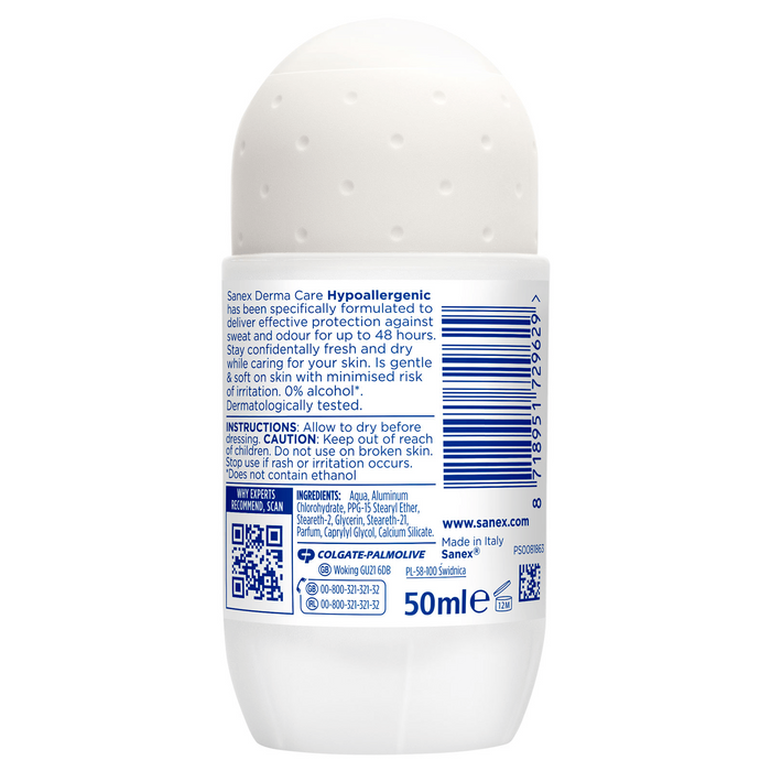Sanex Derma Care Hypoallergenic Deodorant Roll On (50ml)